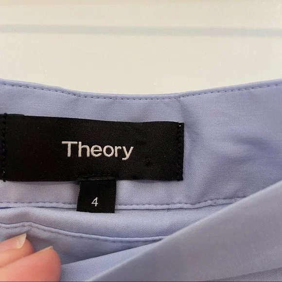 Theory Light Blue Off-Shoulder Mini Dress - Picture 7 of 8